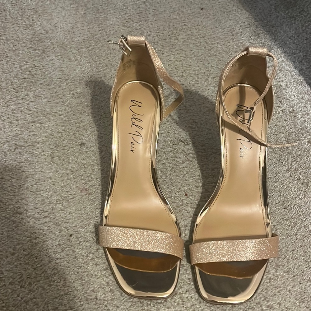 Rose gold strap heels. Only worn once!